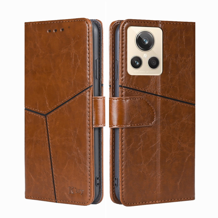 For Realme GT2 Explorer Master Geometric Stitching Leather Phone Case