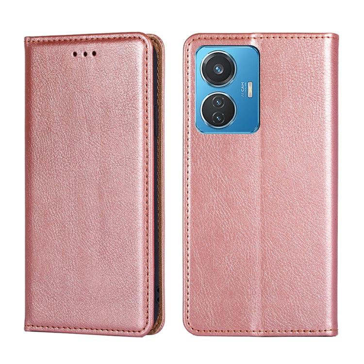 For vivo iQOO Z6 44W/T1 Snapdragon 680 Gloss Oil Solid Color Magnetic Leather Phone Case