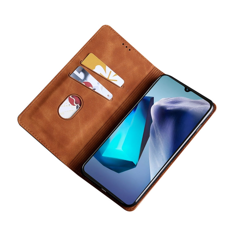 For vivo iQOO Z6 44W/T1 Snapdragon 680 Skin Feel Magnetic Horizontal Flip Leather Phone Case