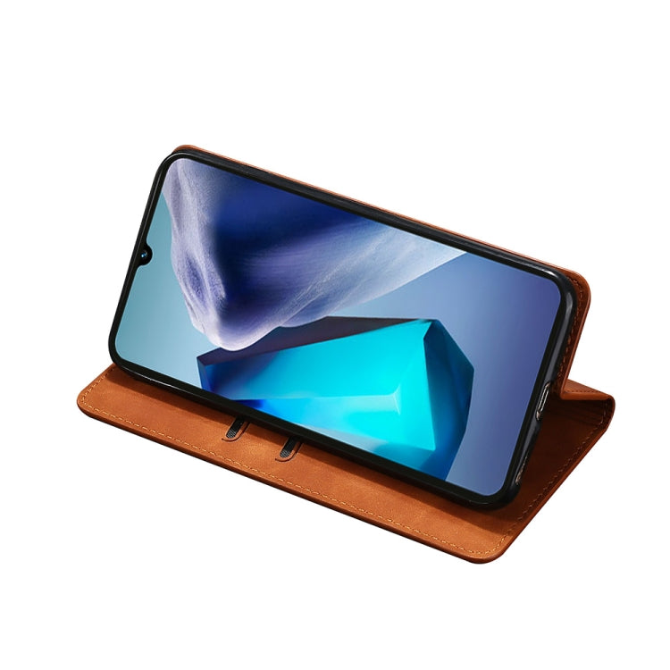 For vivo iQOO Z6 44W/T1 Snapdragon 680 Skin Feel Magnetic Horizontal Flip Leather Phone Case