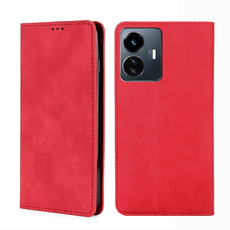 For vivo Y77 5G Global Skin Feel Magnetic Horizontal Flip Leather Phone Case