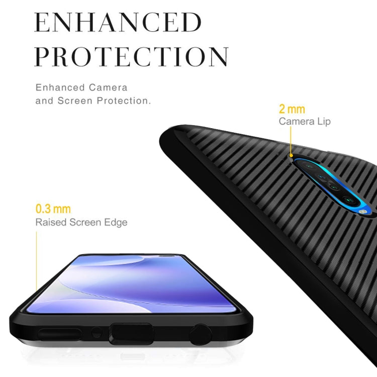 For Xiaomi Redmi K30 Carbon Fiber Texture Shockproof TPU Protective Case