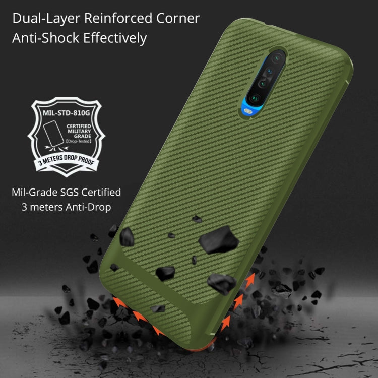 For Xiaomi Redmi K30 Carbon Fiber Texture Shockproof TPU Protective Case
