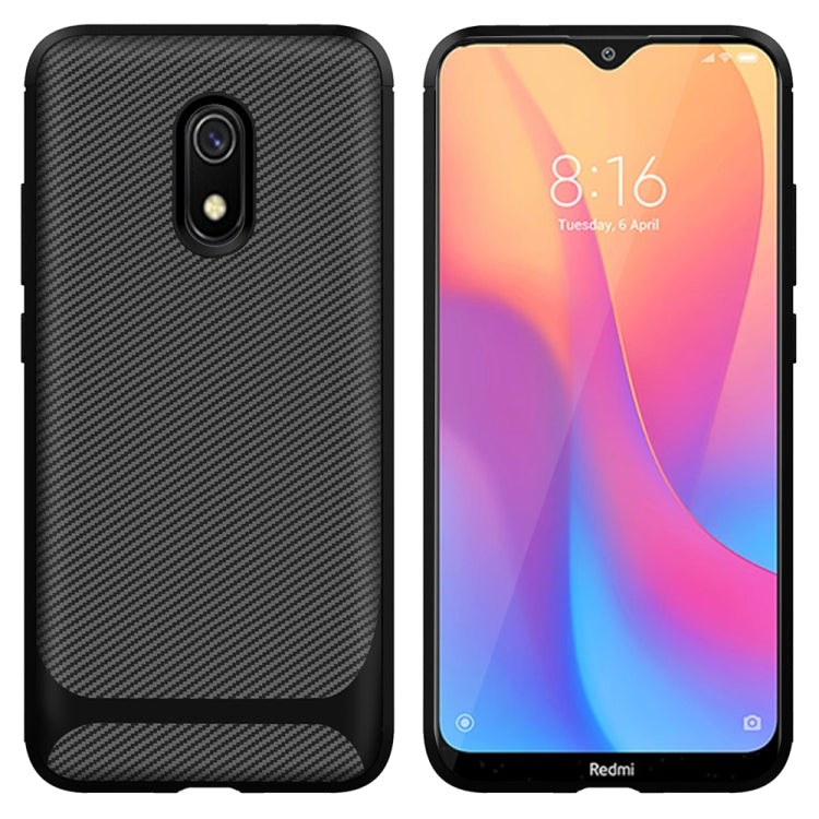 For Xiaomi Redmi 8A Dual Carbon Fiber Texture Shockproof TPU Protective Case