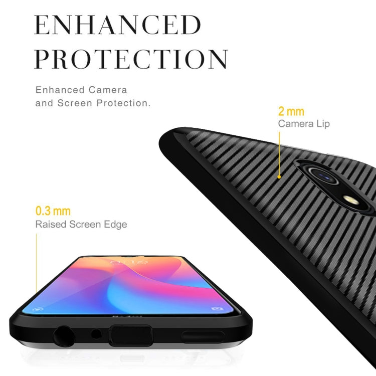 For Xiaomi Redmi 8A Dual Carbon Fiber Texture Shockproof TPU Protective Case