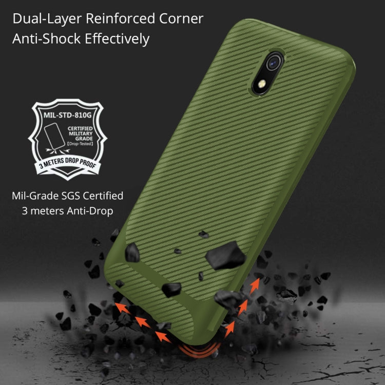 For Xiaomi Redmi 8A Dual Carbon Fiber Texture Shockproof TPU Protective Case