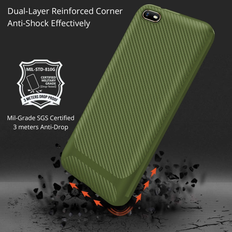 For Xiaomi Redmi Go Carbon Fiber Texture Shockproof TPU Protective Case
