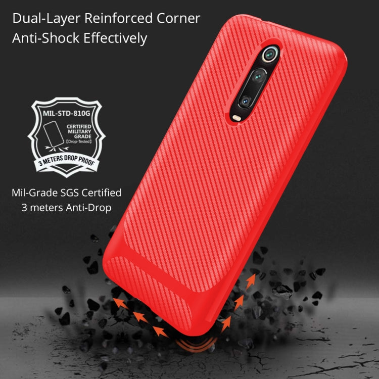 For Xiaomi Redmi K20 Pro Carbon Fiber Texture Shockproof TPU Protective Case