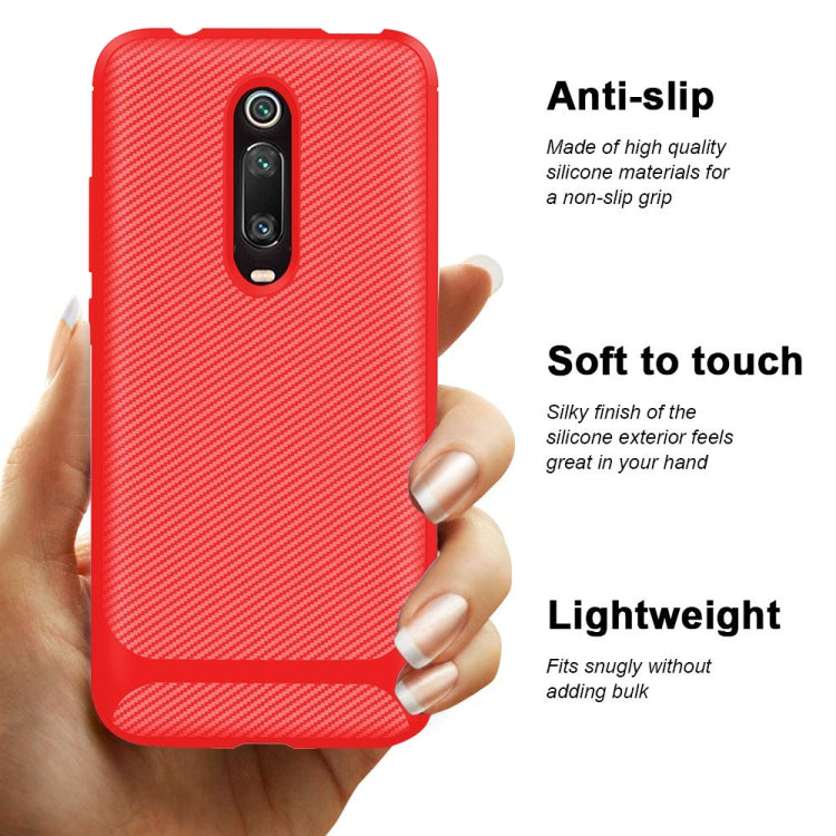For Xiaomi Redmi K20 Pro Carbon Fiber Texture Shockproof TPU Protective Case