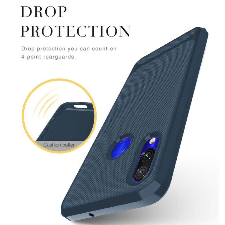 For Xiaomi Redmi Note 7 Pro Carbon Fiber Texture Shockproof TPU Protective Case