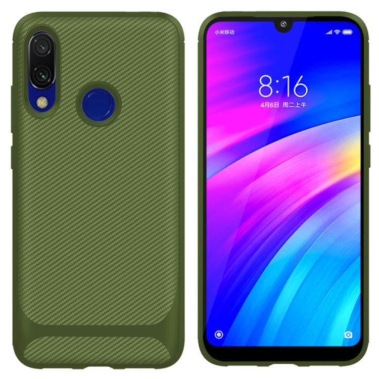 For Xiaomi Redmi Y3 / S3 Carbon Fiber Texture Shockproof TPU Protective Case