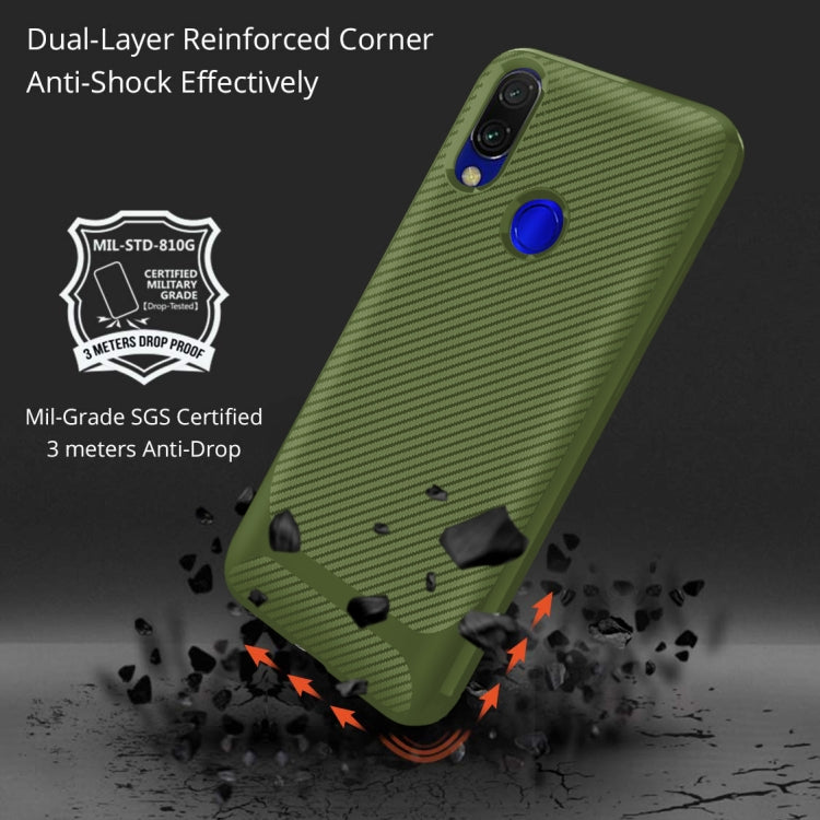 For Xiaomi Redmi Y3 / S3 Carbon Fiber Texture Shockproof TPU Protective Case