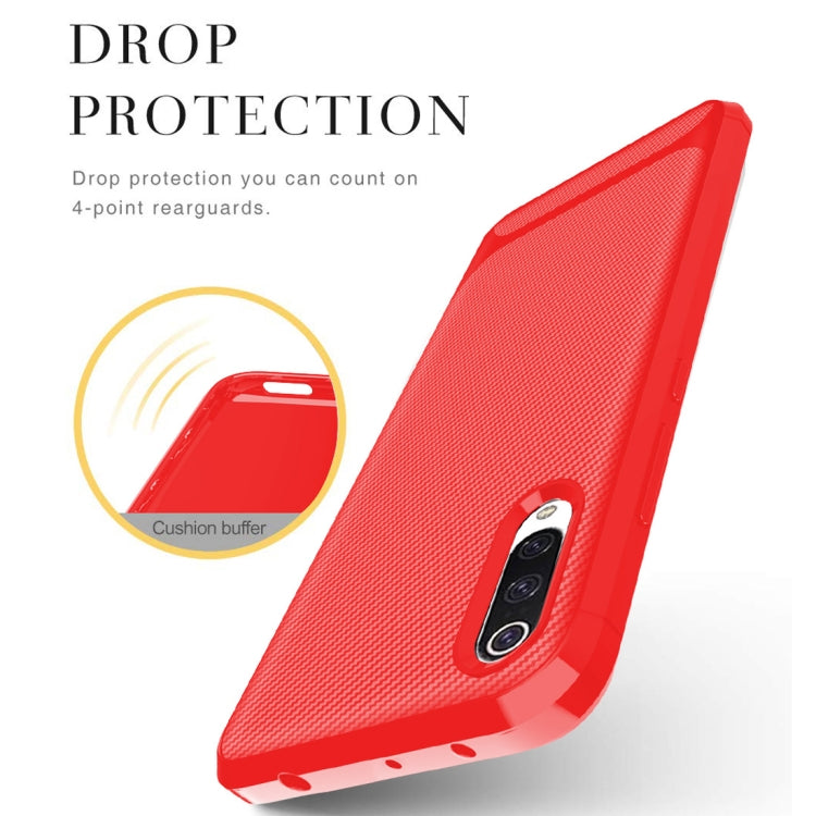For Xiaomi Mi 9 Lite Carbon Fiber Texture Shockproof TPU Protective Case
