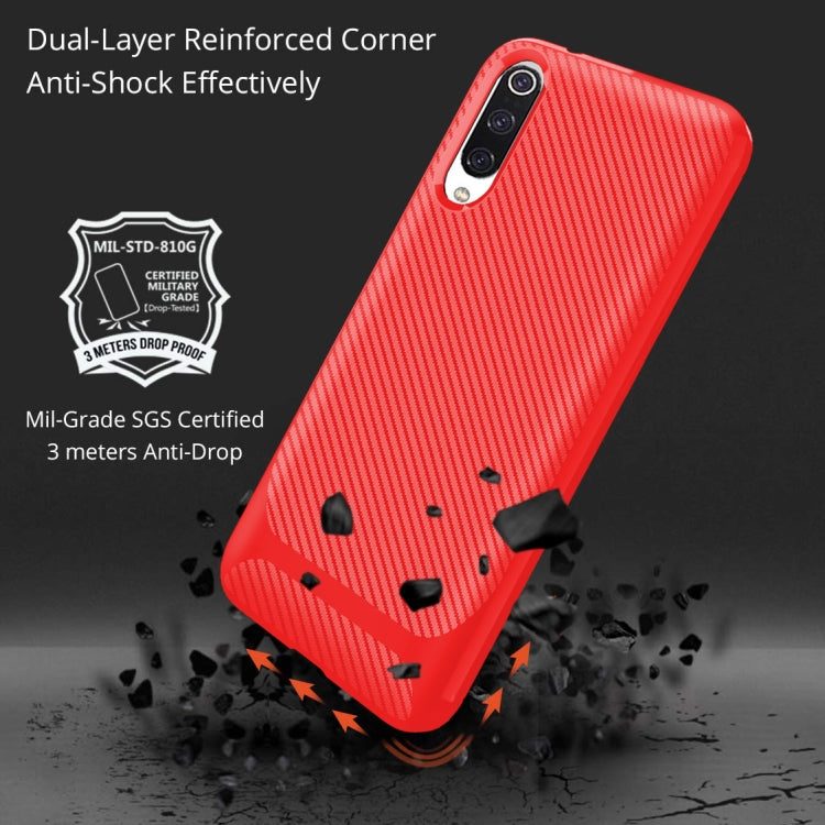 For Xiaomi Mi 9 Lite Carbon Fiber Texture Shockproof TPU Protective Case
