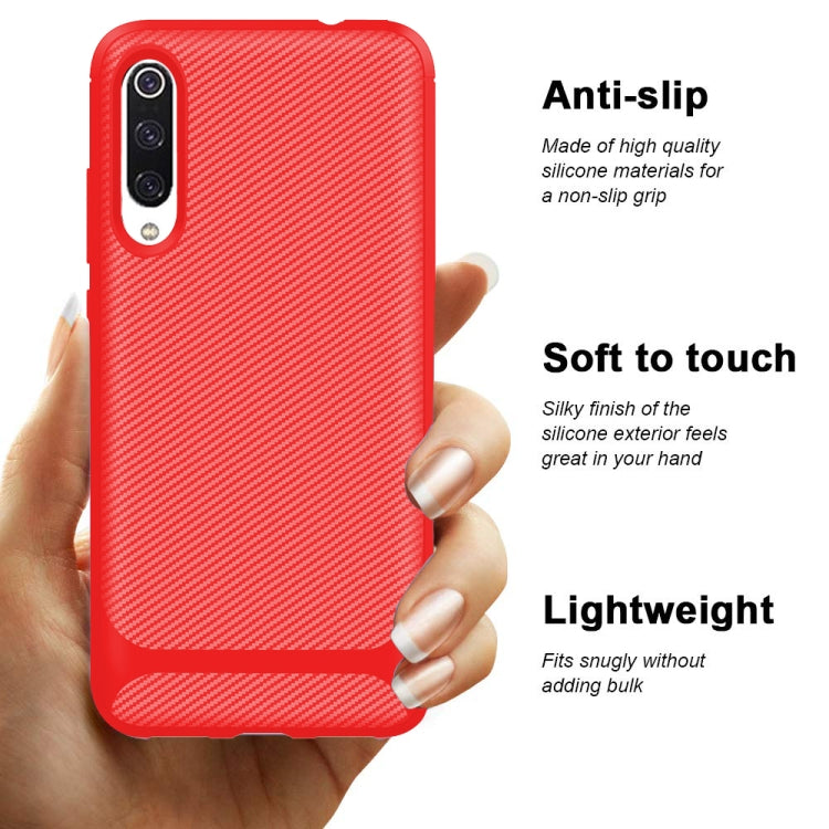 For Xiaomi Mi 9 Lite Carbon Fiber Texture Shockproof TPU Protective Case