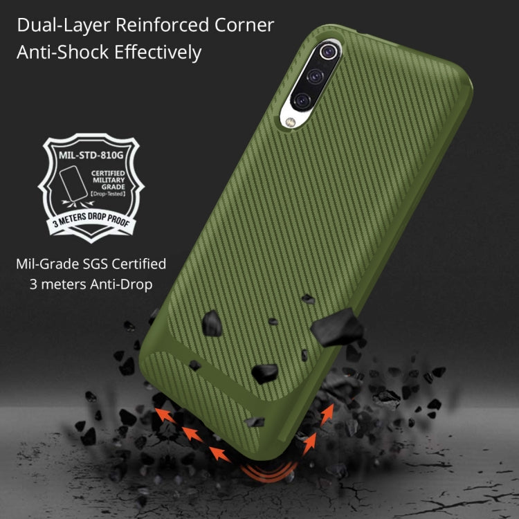 For Xiaomi Mi 9 Lite Carbon Fiber Texture Shockproof TPU Protective Case