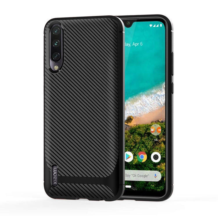 For Xiaomi Mi A3 Carbon Fiber Texture Shockproof TPU Protective Case