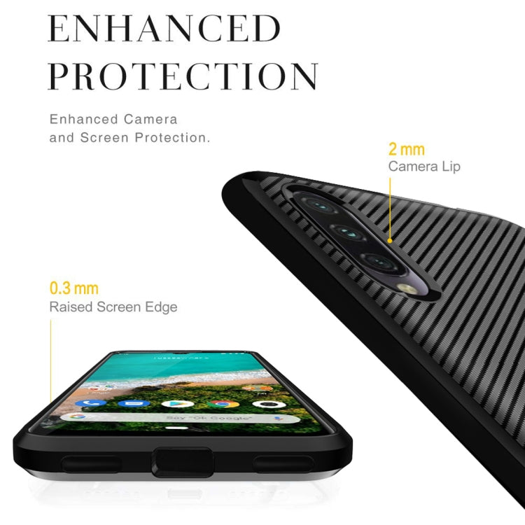 For Xiaomi Mi A3 Carbon Fiber Texture Shockproof TPU Protective Case