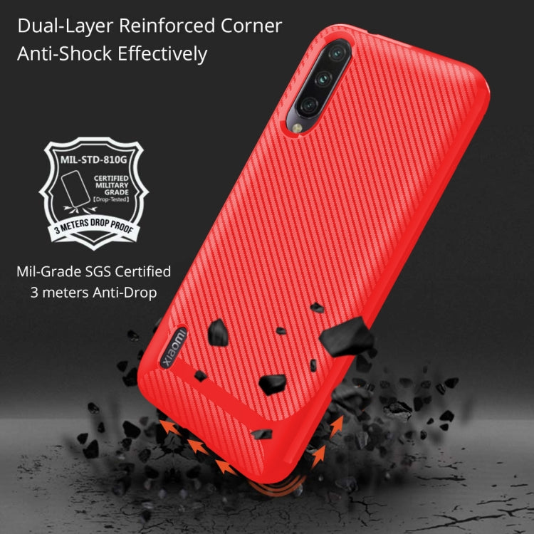 For Xiaomi Mi A3 Carbon Fiber Texture Shockproof TPU Protective Case