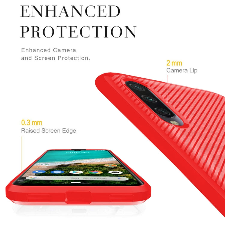 For Xiaomi Mi A3 Carbon Fiber Texture Shockproof TPU Protective Case