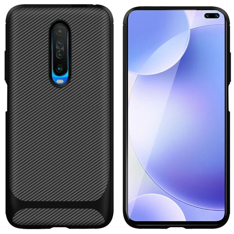 For Xiaomi Poco X2 Carbon Fiber Texture Shockproof TPU Protective Case