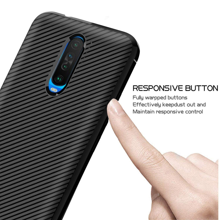 For Xiaomi Poco X2 Carbon Fiber Texture Shockproof TPU Protective Case
