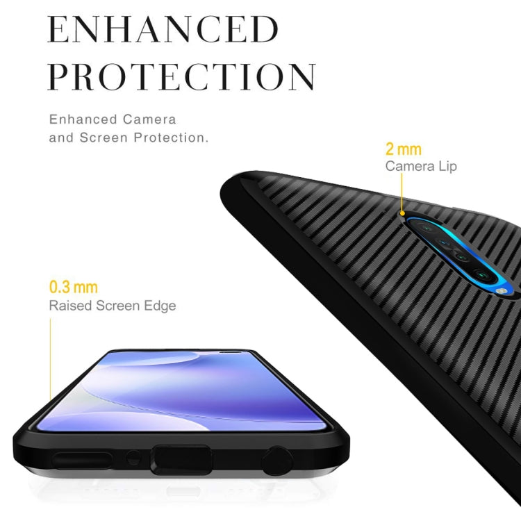 For Xiaomi Poco X2 Carbon Fiber Texture Shockproof TPU Protective Case