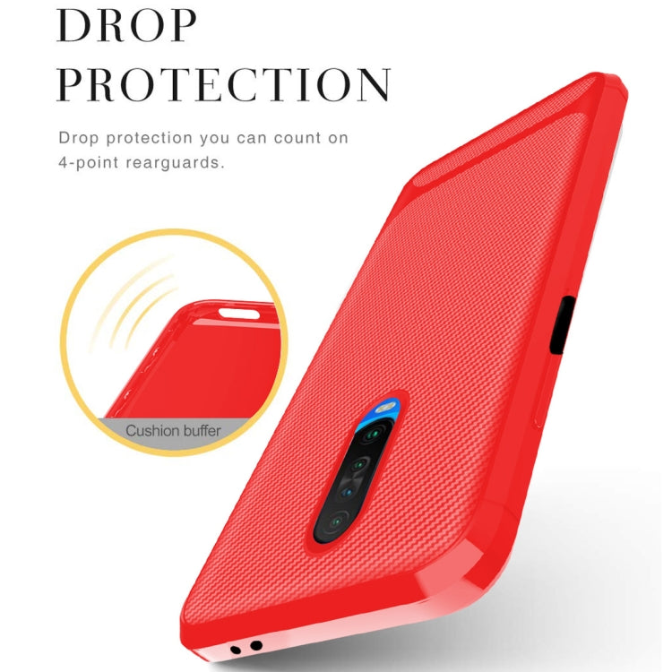 For Xiaomi Poco X2 Carbon Fiber Texture Shockproof TPU Protective Case