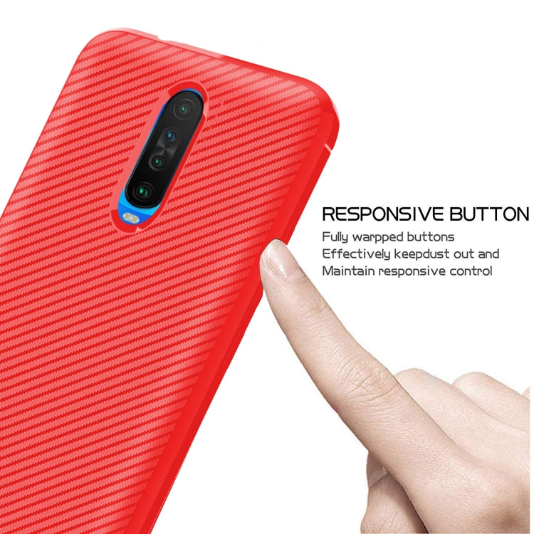For Xiaomi Poco X2 Carbon Fiber Texture Shockproof TPU Protective Case