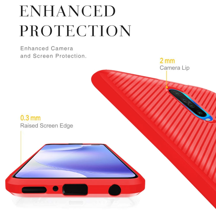 For Xiaomi Poco X2 Carbon Fiber Texture Shockproof TPU Protective Case