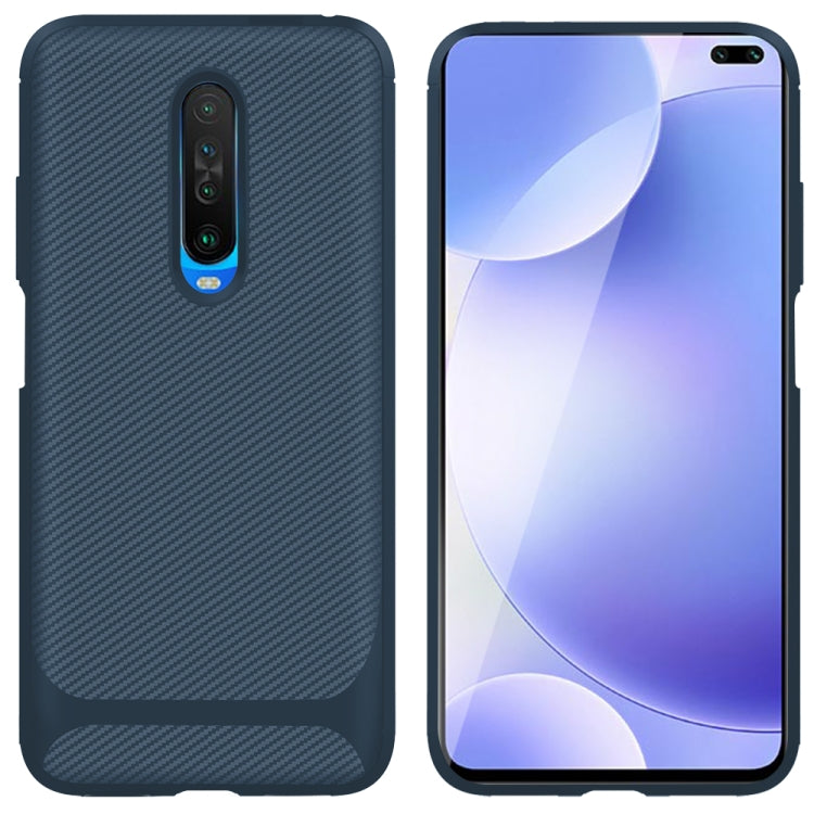 For Xiaomi Poco X2 Carbon Fiber Texture Shockproof TPU Protective Case