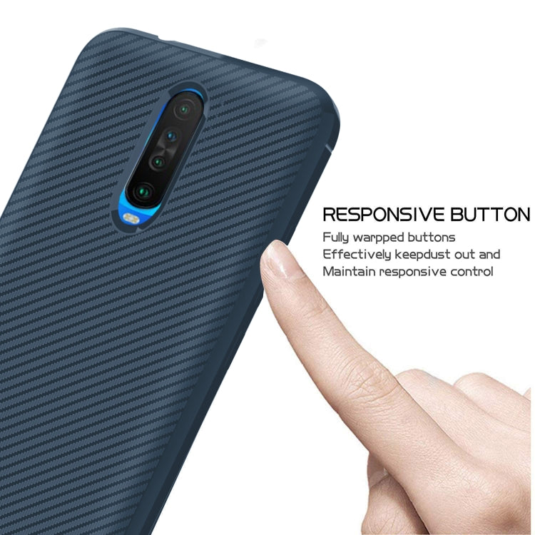 For Xiaomi Poco X2 Carbon Fiber Texture Shockproof TPU Protective Case