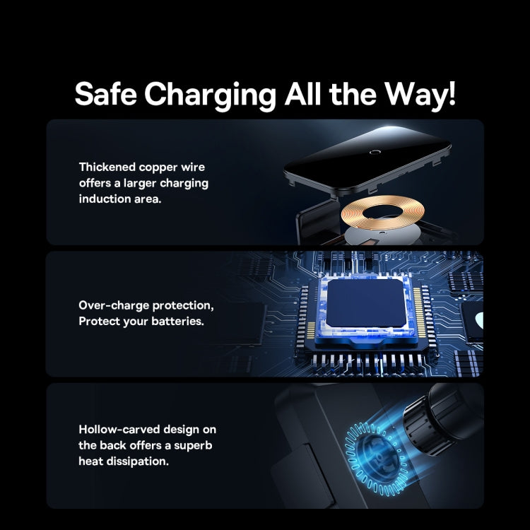 Baseus 15W Halo Electric Wireless Charging Car Mount(Black)