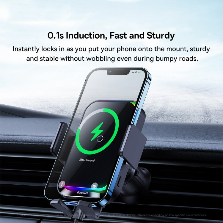Baseus 15W Halo Electric Wireless Charging Car Mount(Black)