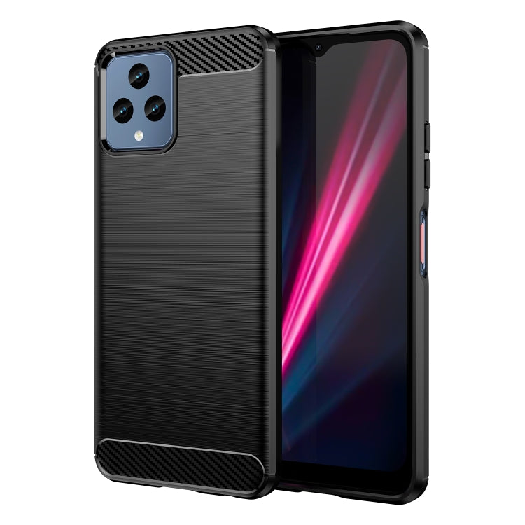 For T-Mobile REVVL 6 5G Brushed Texture Carbon Fiber TPU Phone Case