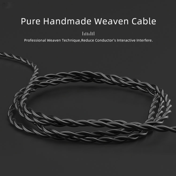 CVJ V2 1.25m Oxygen-free Copper Original 3.5mm Elbow Earphone Cable, Style:0.78mm No Mic(Black)