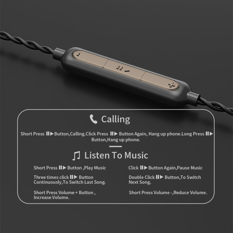 CVJ V6.TC 1.25m Type-C Digital Decoding Oxygen-free Copper Earphone Cable, Style:0.78mm(Black)