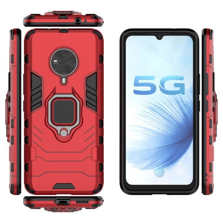 For Vivo S6 PC + TPU Shockproof Protective Case with Magnetic Ring Holder