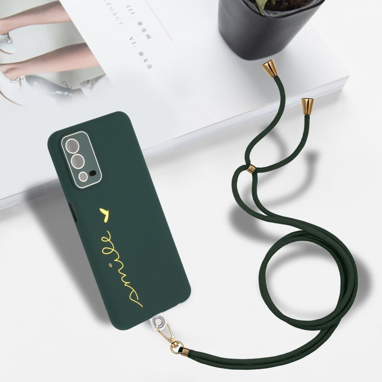 For OPPO A55 4G Gilding Line TPU Phone Case with Strap