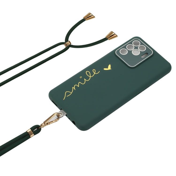 For OPPO F19 Pro / Reno5 F / Reno5 Lite / A94 4G Gilding Line TPU Phone Case with Strap