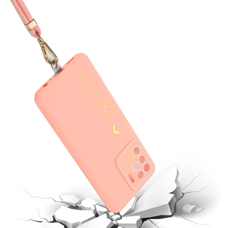 For OPPO F19 Pro / Reno5 F / Reno5 Lite / A94 4G Gilding Line TPU Phone Case with Strap