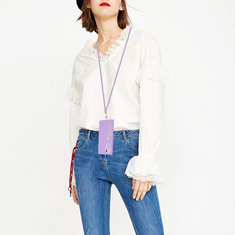 For OPPO Reno6 4G Gilding Line TPU Phone Case with Strap