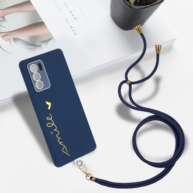 For OPPO Reno6 4G Gilding Line TPU Phone Case with Strap