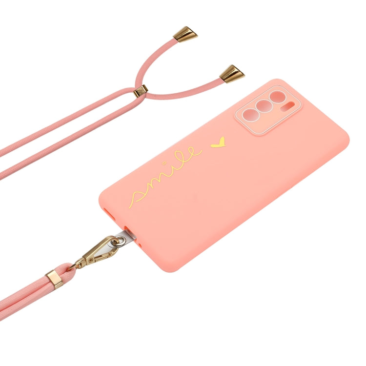 For OPPO Reno6 5G Gilding Line TPU Phone Case with Strap