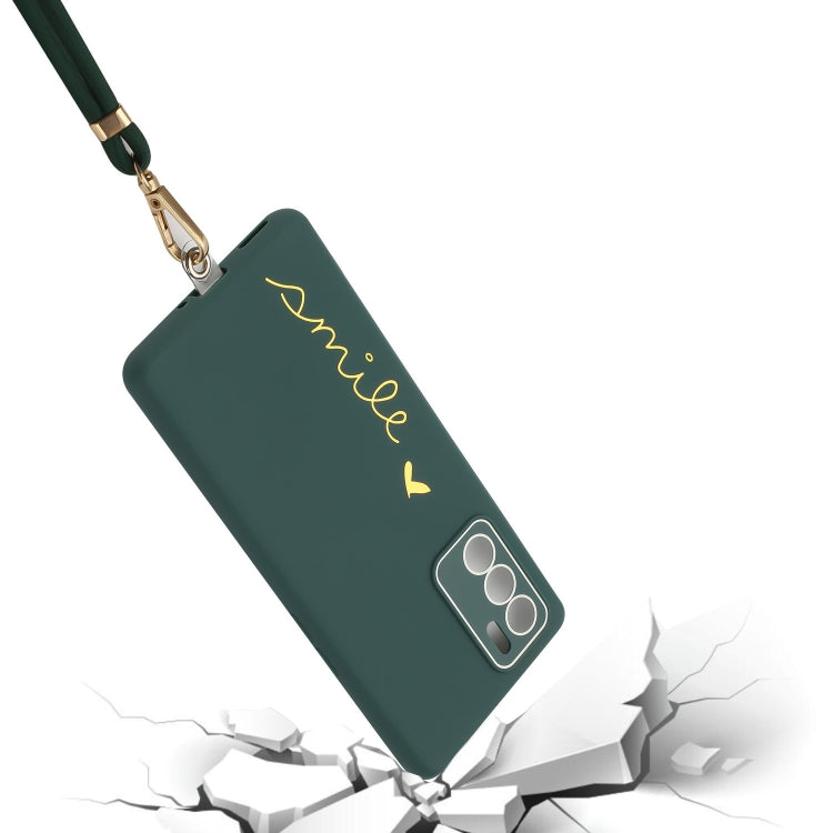 For OPPO Reno6 Pro 5G Gilding Line TPU Phone Case with Strap