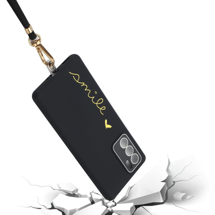 For OPPO Reno6 Pro 5G Gilding Line TPU Phone Case with Strap