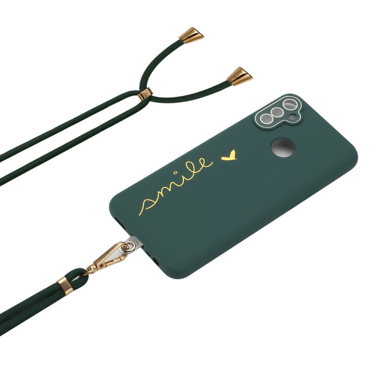 For Realme C3 Gilding Line TPU Phone Case with Strap