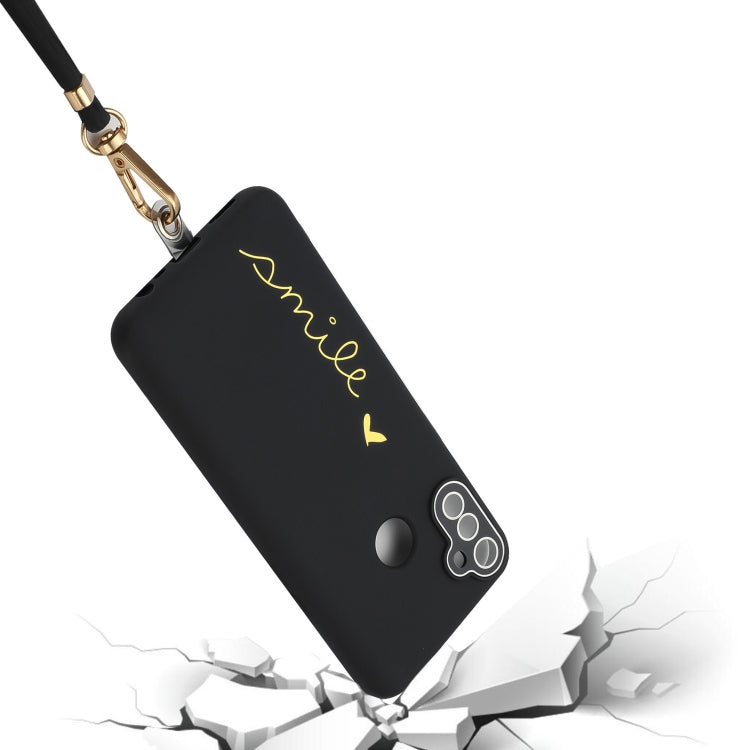 For Realme C3 Gilding Line TPU Phone Case with Strap