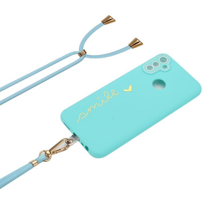 For Realme C3 Gilding Line TPU Phone Case with Strap