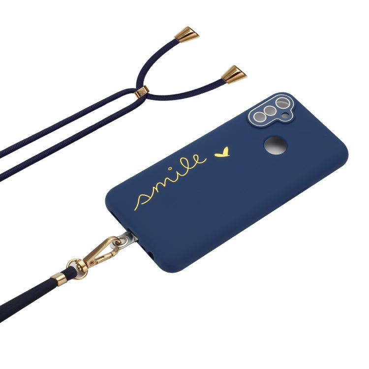 For Realme C3 Gilding Line TPU Phone Case with Strap